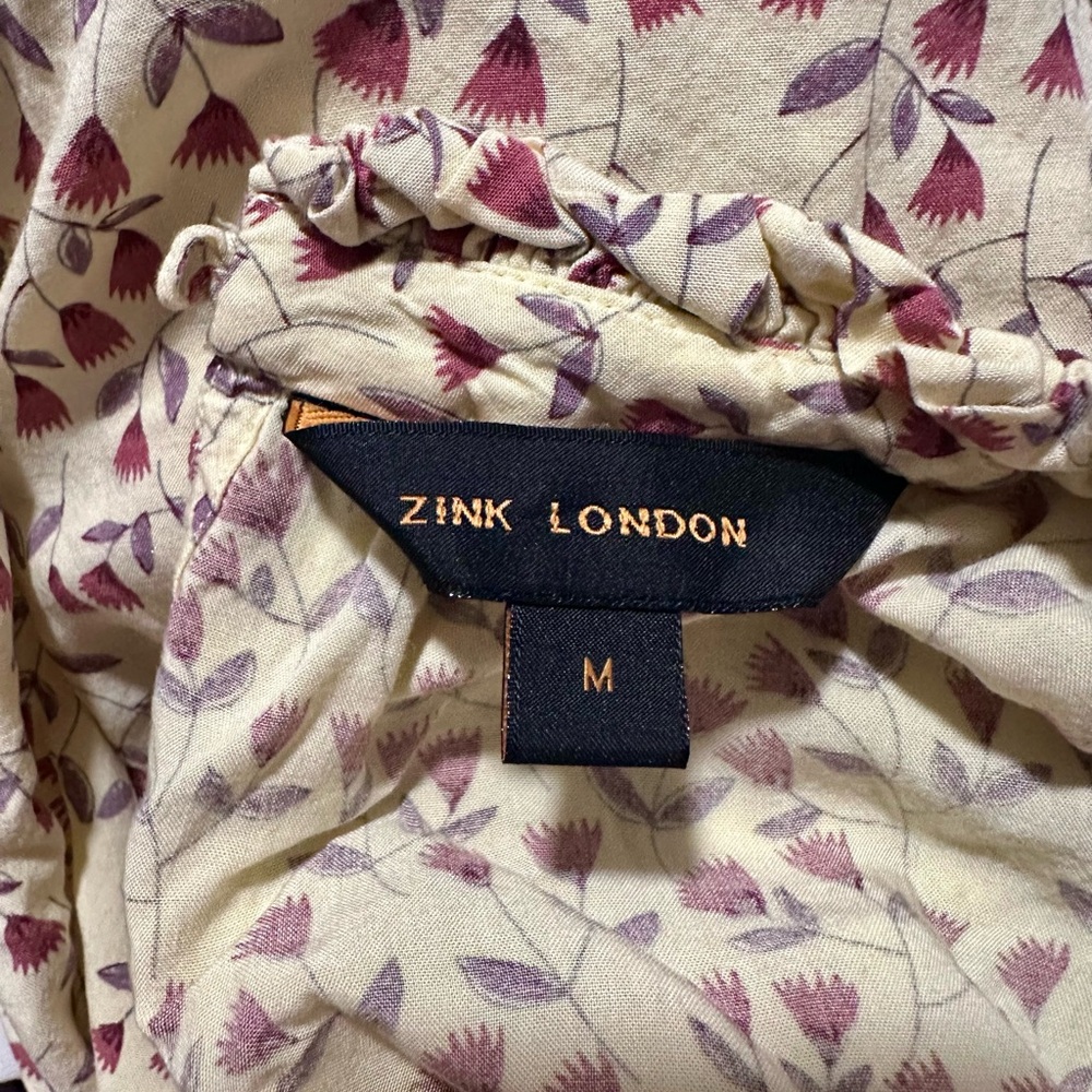 Floral Blouse - Cream and Purple